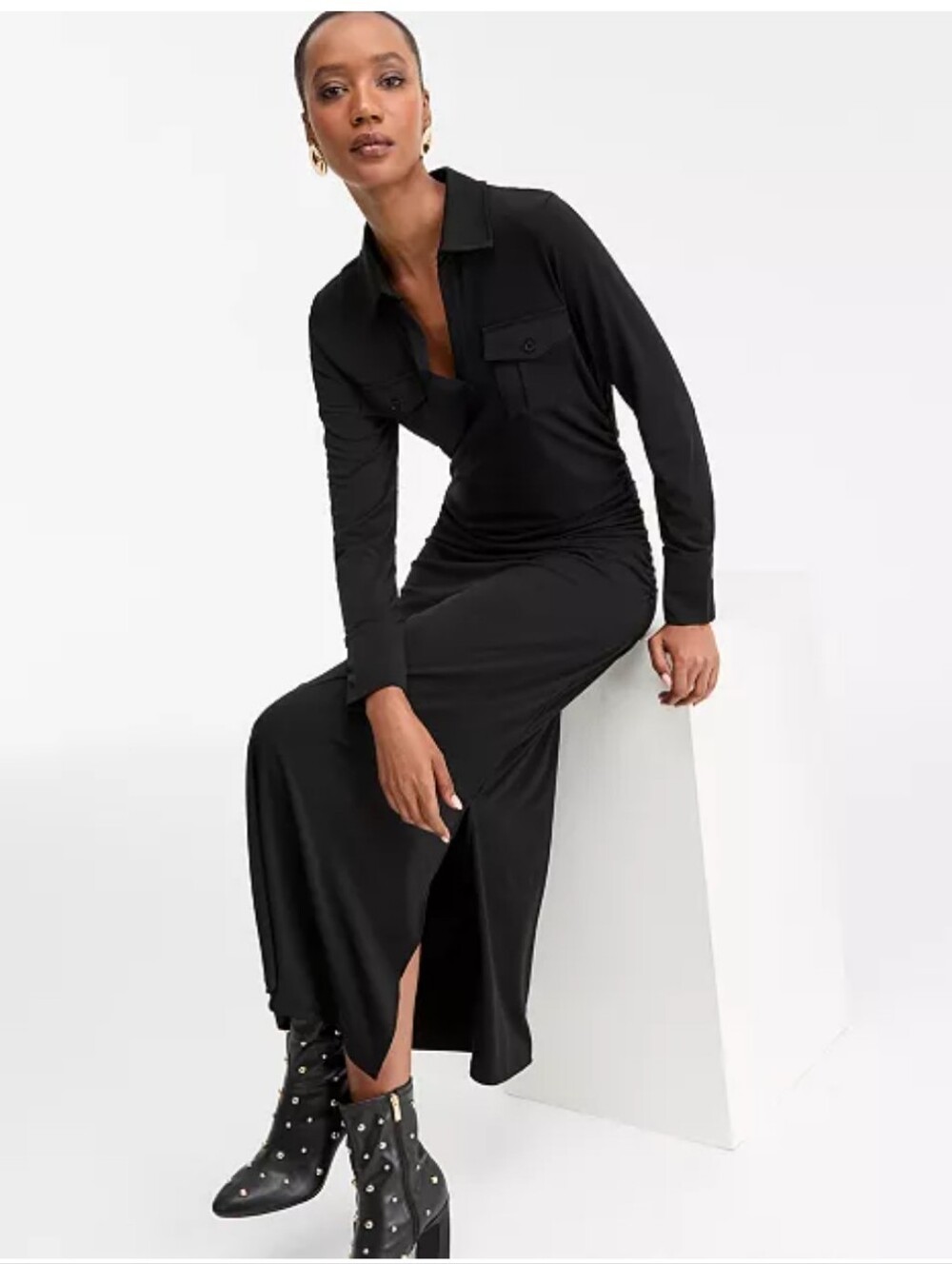 I.N.C. International Concepts Long-Sleeve Pocket Maxi Dress- XL - Picture 2 of 2
